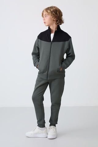 Tommy Life Haki Pamuklu Kalın İçi Tüylü Yumuşak Dokulu Standart Fit Nakışlı Erkek Çocuk Eşofman Takım - 11240 Haki