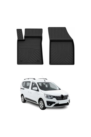 Renault Express 2021-2026 Uyumlu 4d Ön Havuzlu Paspas Kauçuk Siyah 2 Parça
