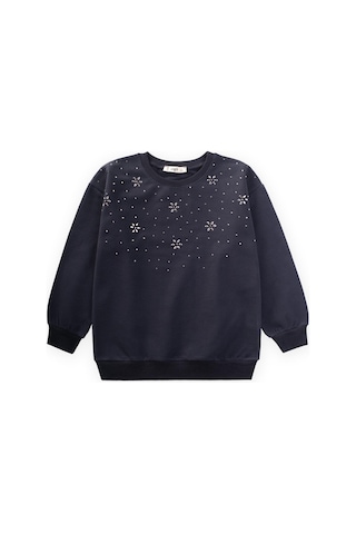 Taş Detaylı Sweatshirt 4-12 Yaş Antrasit Antrasit