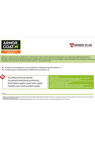 Armor Coat Köpek Bakım Spreyi Portakal Kokulu 75 Ml