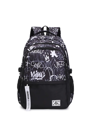 Graffiti Baskı Genç Erkek Okul Çantaları Yüksek Ortaokul Açık Vizon