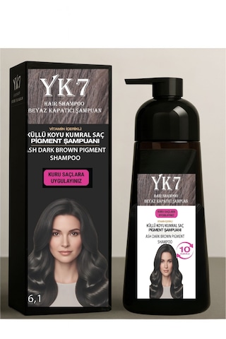 Yk7 Kozmetik Küllü Koyu Kumral 6.1 Beyaz Kapatıcı Şampuan 300 ML Yk7 Kozmetik Küllü Koyu Kumral 6.1 Beyaz Kapatıcı Şampuan 300 ML