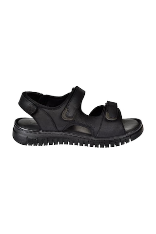 Forelli Hakiki Deri Comfort Cırtlı Kadın Sandalet For-38506 Siyah Nubuk-siyah Nubuk Siyah