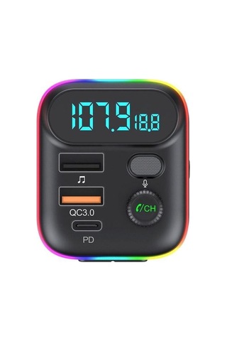 T70 Araba Mp3 Çalar Fm Verici İle Bluetooth Usb Araç Mobil Şarj Qc3.0 Hızlı Şarj U Disk Müzik Çalar Fm Modülatör