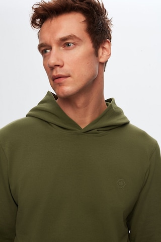 D'S Damat Ds Damat Relaxed Fit Haki Pamuklu Logo Baskılı Sweatshirt 8HCE2ORT01001 Haki