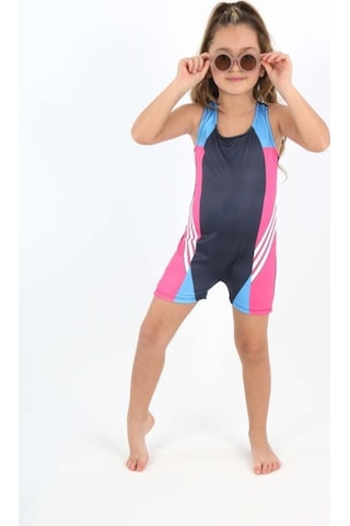 Lolliboomkids Kız Çocuk Şortlu Yüzücü Mayosu Pembe - Mavi - Siyah Mavi - Pembe - Siyah