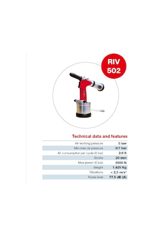 Rivit 502 Havalı Pop Perçin Makinesi