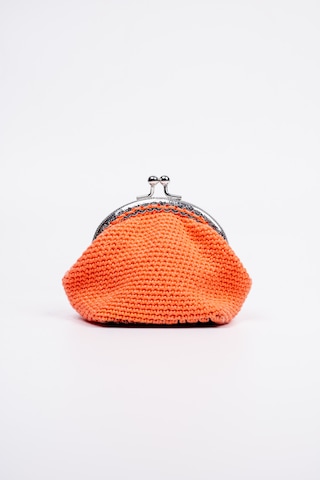 Fabric Craft Bag Bozuk Para Cüzdanı Merserize Pamuk Klipsli Örgü Turuncu