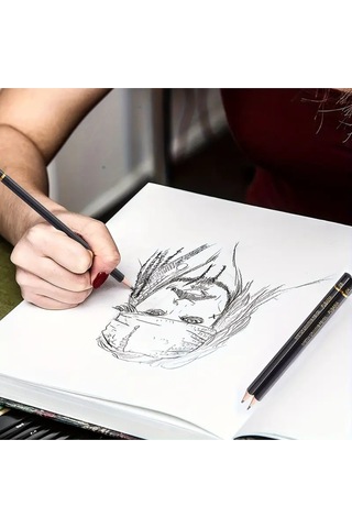 Kara Kalem Çizim Seti, Eskiz Kalem Seti, Dereceli Kalem Set, Kömür Kalem, Kalemlikli-25 Parça