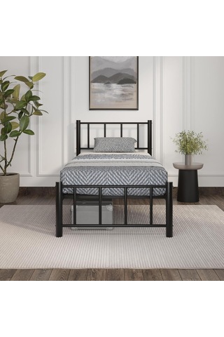 Zambak Tek Kişilik Ferforje Tarz Siyah Metal Karyola 100 X 200 Cm Diğer