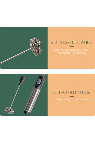 Honmex El Tipi Elektrikli Süt Köpürtücü 304 Çelik Kahve Latte Milkshake Karıştırıcı - Hızlı Köpük Oluşturucu Ev Bar Kafe Mavi