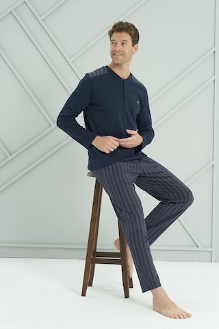 Erkek Interlok Penye Uzun Kol Pijama Takımı 2237 Lacivert02 Lacivert02