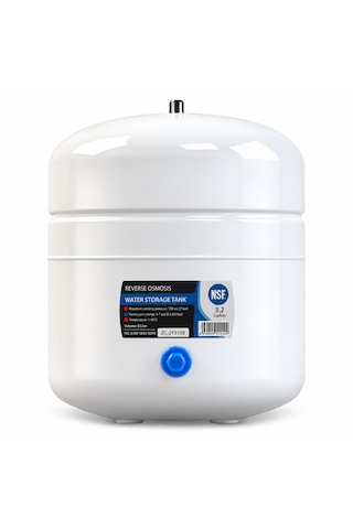 Su Arıtma Tankı Nsf Onaylı 12 Lt 3,2 Galon Tank Vanası Hediyeli -