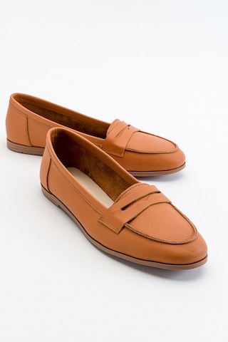 Luvishoes Luvi Shoes F02 Taba Cilt Kadın Babet Taba