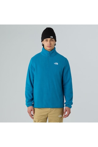 The North Face M Glacier Fleece 1/4 Zip Jacket Erkek Polar-30533 Mavi