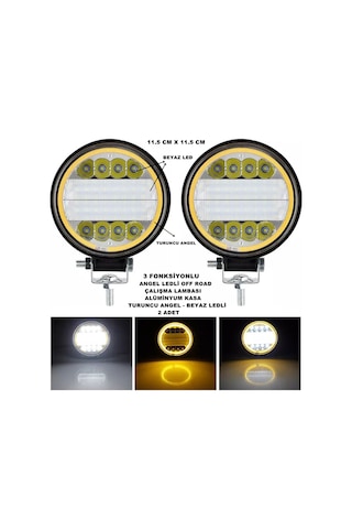 Off Road LED Turuncu Angel - Beyaz Ledli 3 Fonksiyonlu 2 ADET