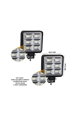 Off Road Kare Çalışma Lambası BEYAZ 48 Led 10,5x10,5 cm 2 Adet