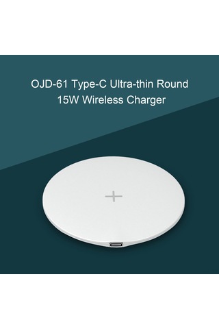 Yifomall 15w Hızlı Şarj Destekli Dairesel Ultra İnce Kablosuz Şarj Cihazı, Type-c Arayüz, Siyah