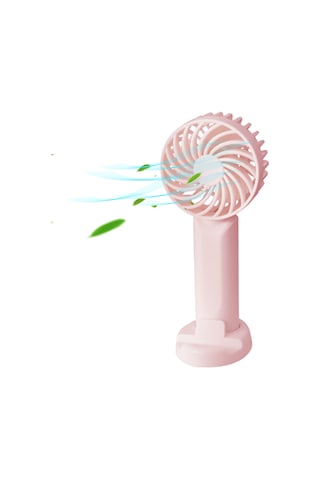 Symbee Portatif Usb Şarjlı Mini El Venti, 3 Hızlı Doğal Rüzgar, Telefon Tutucu Ve Masa Üstü Standı İle Sessiz Isınma - Pembe