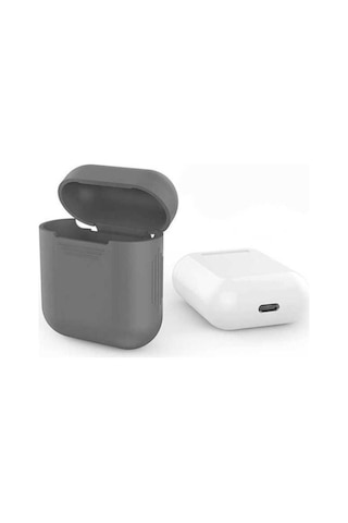 Apple AirPods Uyumlu Zore Standart Silikon Kılıf Gri