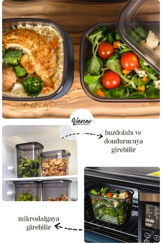 Vienev 36lı Beyaz Sergrfi Etketli Kaşklı Peggy Kare Erzak Bahrt Full Set 8x 1,75, 1,2, 0,55 12x 0,45 Ant Şeffaf