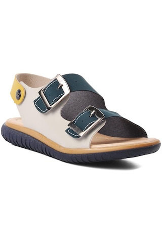 Ayakmod Şng 1530-f Lacivert Nubuk-sarı-krem Erkek Çocuk Sandalet 001