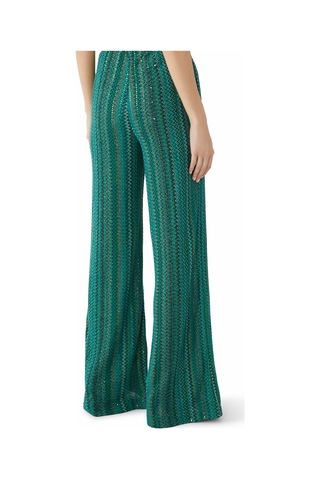 Missoni Simli Geniş Paça Pantolon Yeşil Çok Renkli