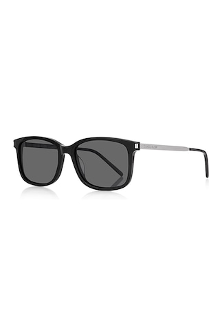 Daniel Klein Dk3285-1 Asetat Dikdörtgen Slim Metal Saplı Refined Polarize Erkek Güneş Gözlüğü 54-17-148 Siyah