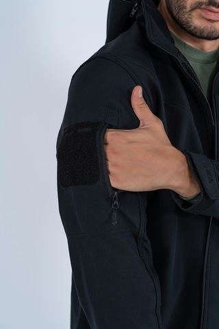 Tactical Mont Kapüşonlu İçi Astarlı Mevsimlik Softjell Dik Yaka Mont - 307c-770-siyah