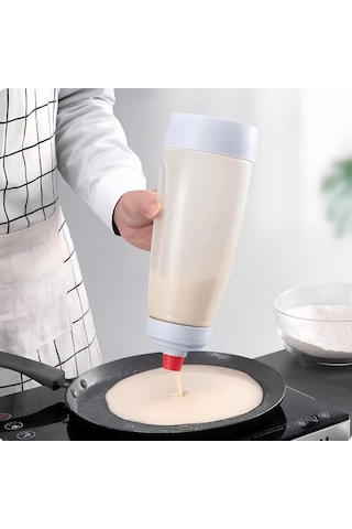 Restoran Pişirme Krepleri, Küçük Kekler, Muffinler, Krepler Ve Daha Fazlası İçin Krep Hamuru Şişesi Savaşçı Mikseri Blender Bilyalı Tel Çırpıcı Beyaz