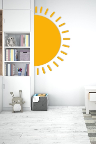 MSticker Sarı Güneş Çocuk Bebek Odası Duvar Sticker 58x100 Cm