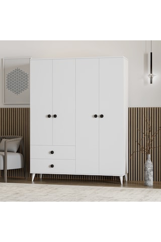 Opal 4 Kapaklı 2 Çekmeceli Gardırop