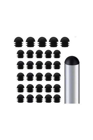 Fortunelane 30 Adet 19 Mm Plastik Boru Kapakları - Bahçe Mobilyaları Korumalı Siyah Set, Metal Sandalyeler İçin