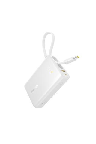 Baseus Picogo 10000mah 45w Dahili Kablolu Dijital Ekranlı Powerbank Beyaz
