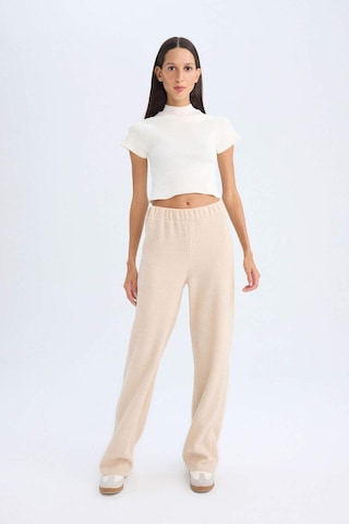 Defacto Fitilli Kaşkorse Pantolon Flayer Fit Beli Lastikli Düz Paça B2206AX24AUBG303 Bej