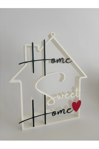 3d Baskı Home Sweet Home Yazılı Modern Dekoratif Hediyelik Masaüstü Dekor Obje Duvar Ve Kapı Süsü