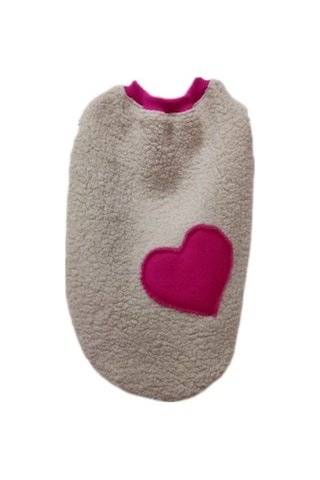 Gobo Pembe Kalpli Yumuşacık Krem Welsoft Kumaş Kedi Köpek Kıyafeti