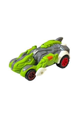 Trex Dinazor Figür Araba Sürtmeli Teker Transformers Robot Dinozor 15cm Yeşil Renkli