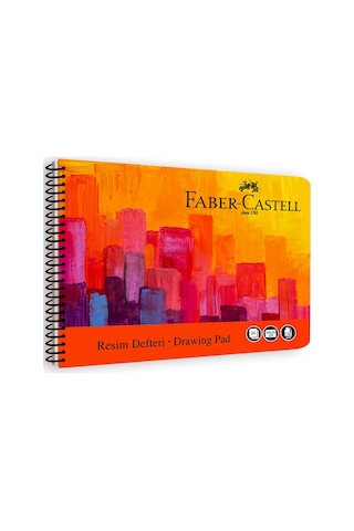 Faber-Castell 35x50 cm Art Karton Kapak Resim Defteri, 30 Yaprak, 120 gr Kaliteli Kağıt