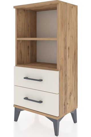 Arges Komodin 2 Raflı 2 Çekmeceli 44x30x96 Çam-aytaşı Çam