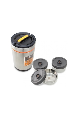 Paslanmaz Çelik Yemek Termos 3 Katlı Sızdırmaz Yemek Termosu Sefer Tası 1,9 Litre Inox