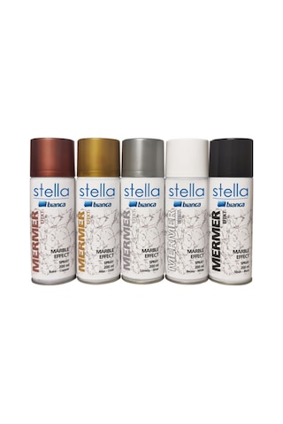Stella Mermer Efekti Spreyi 200ml /kağıt, Karton, Astarlı Kanvas, Ahşap, Cam, Metal, Seramik Vb. BEYAZ