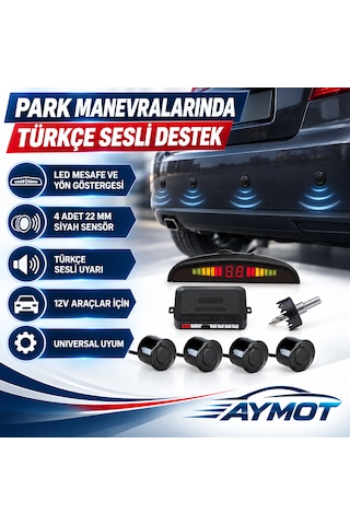 Forza Universal Türkçe Sesli Ve Led Ekranlı Siyah Park Sensörü 22 Mm