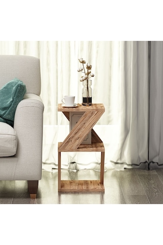 Albeni Yan Sehpa Ahşap Siyah - Kahverengi Kahverengi