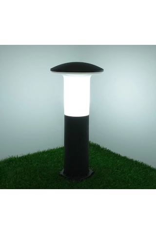 Mantar 41 Cm 9w Beyaz Led Ampullü Takım Bahçe Ve Yol Aydınlatma Siyah