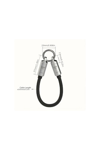 Honeybeeshop Hagibis Usb4 Veri Kablosu Gumus Anahtarlik Askisi Usb C Usb C 80gbps Hizli Sarj 15cm