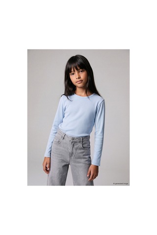 Lc Waikiki Alıta Cıty Farkıyla Lcw Kids Mavi Uzun Kollu Kız Çocuk Tişört Mavi - 930967993 Mavi