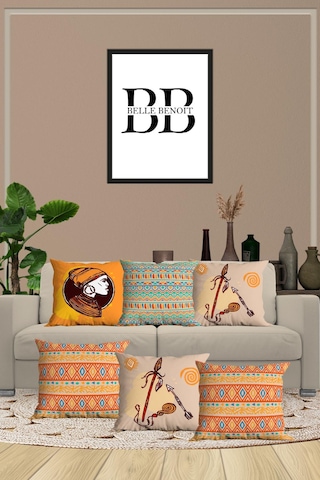 Belle Benoit Baskılı Dekoratif 6'lı Koltuk Kırlent Kılıfı Desen31