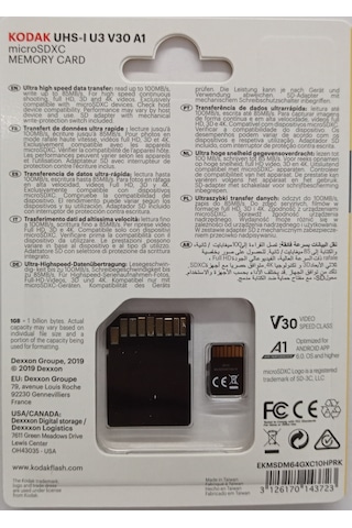 Kodak 64Gb Microsd Hafıza Kartı Ultra Class 10 Uhs-1 U3