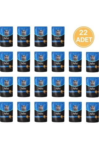 Reflex Plus Jöle Et Parçacıklı Ton Balıklı Alabalıklı Yetişkin Kedi Konservesi 22 x 85 G